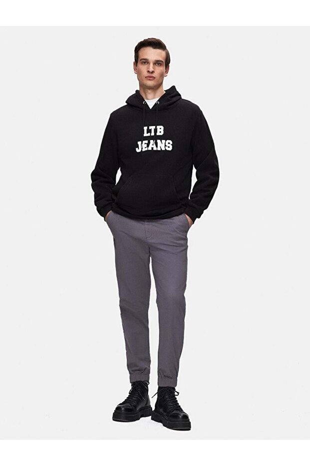 LORASA Baskılı Kapüşonlu Sweatshırt - 1