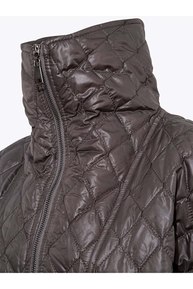 Fermuarlı Kapitone Yelek - Antrasit - 3