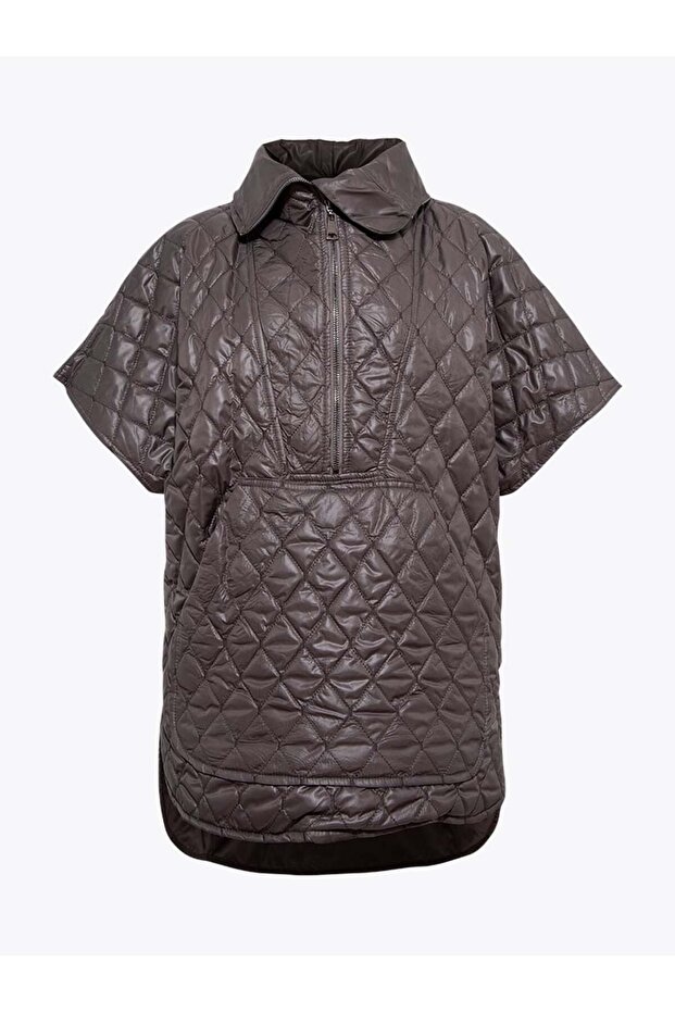 Fermuarlı Kapitone Yelek - Antrasit - 1