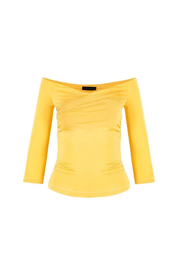 Kayık Yaka Body - Sarı - 1