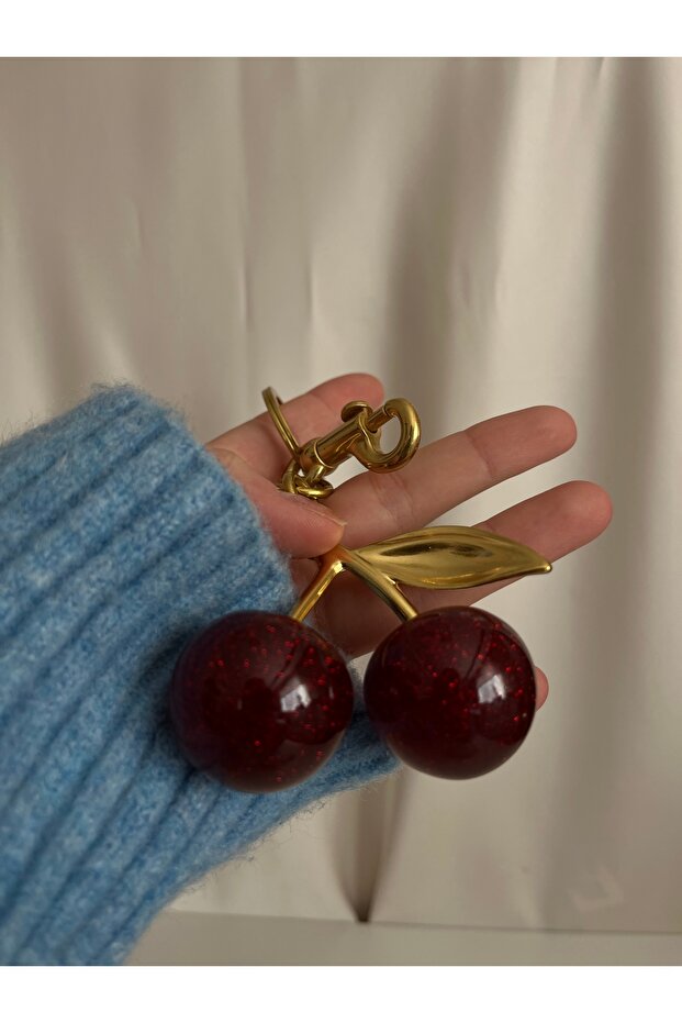 Cherry Keychain, Bag Charm, Bag Accessory - 7
