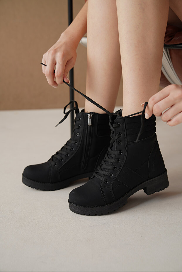 Extra Mat Siyah Kadın Postal Bot 0012285 - 3