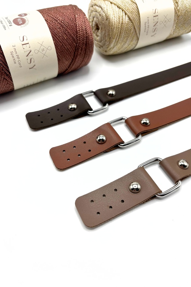 Uzun Çiftli Deri Çanta Sapı 80 Cm - 6