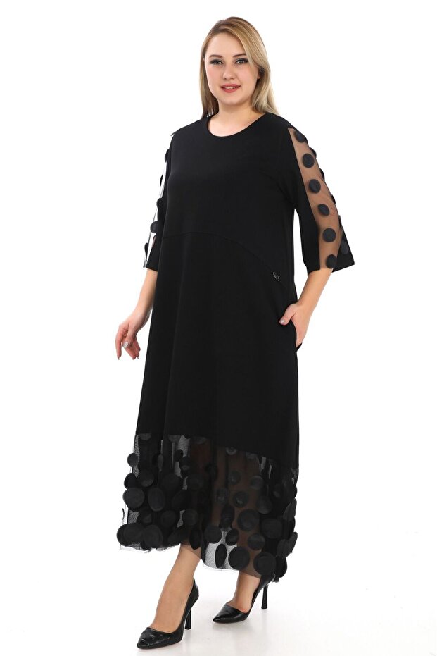 Dantel detaylı elbise - 2