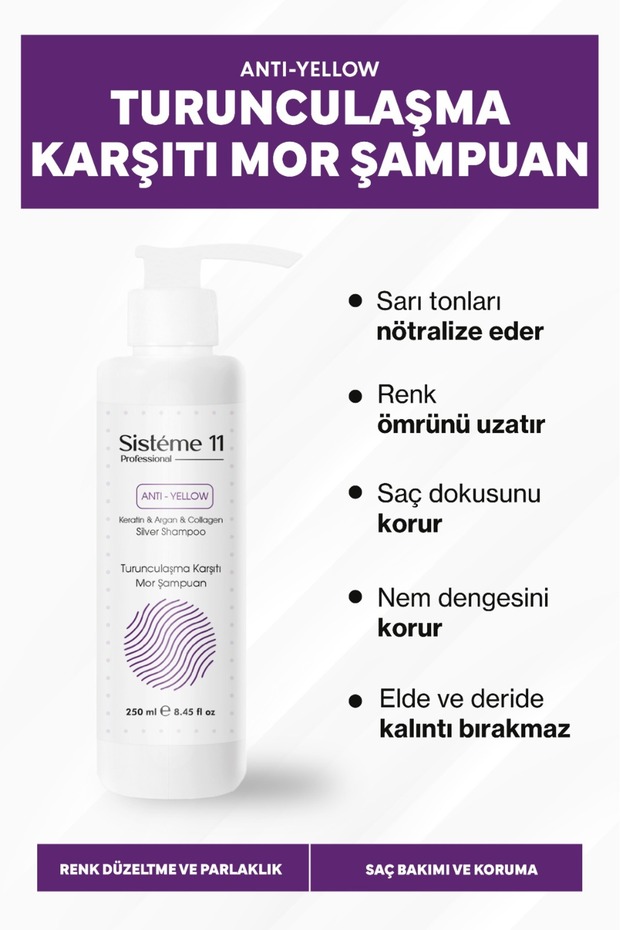 Turunculaşma Karşıtı Silver Mor Şampuan 250 ml - 1