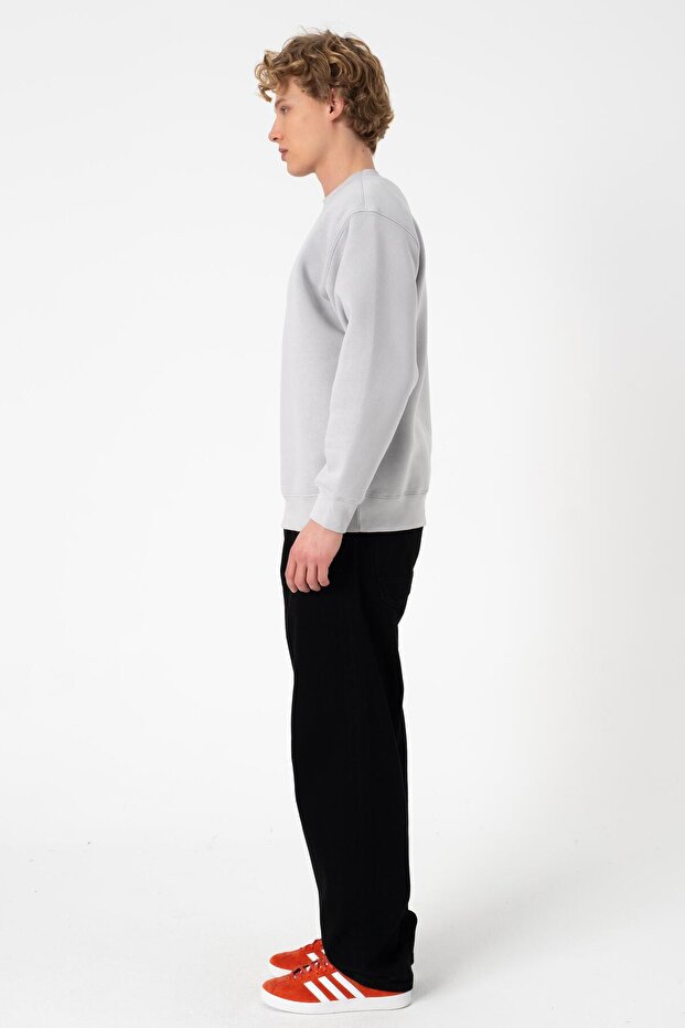 Taş Renk Oversize Şardonlu Basic Erkek Sweatshirt - 3