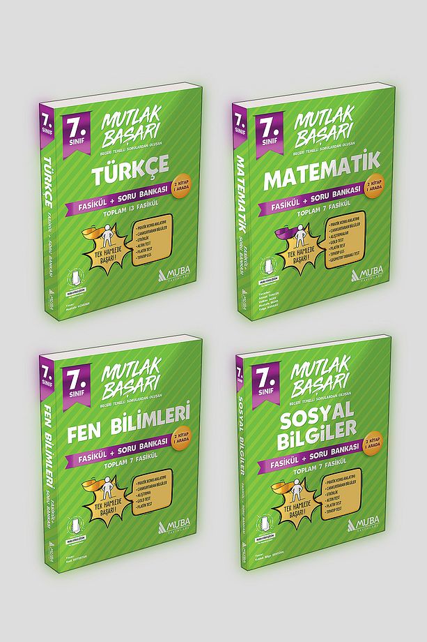 7.Sınıf Mutlak Başarı Fasikülleri 4'lü Set ( Türkçe, Matematik, Fen Bilimleri, Sosyal Bilgiler) - 1