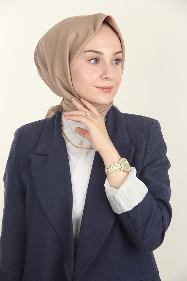 Vizon Emproyal Düz  Pamuklu Viskon Eşarp - 3