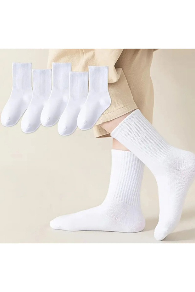 جوارب تنس بيضاء سادة من Socksx مكونة من 6 قطع (للجنسين)