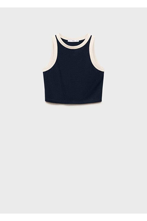 Kontrast süslemeli bluz - 3