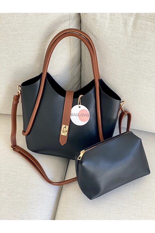Yavru Bag Extra Front Lock Detail Color Black Women's Shoulder Bag