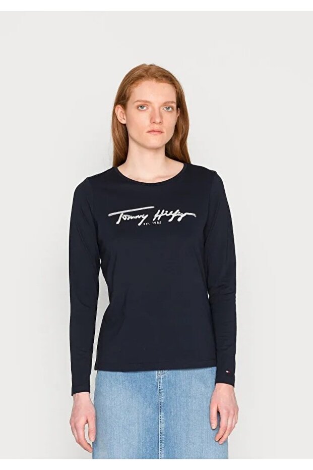 Organic Cotton Metallic Logo Long Sleeve t Shirt