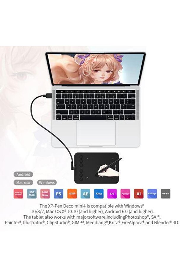 Deco Mini 4 Android, Windows Uyumlu Grafik Tablet - 3