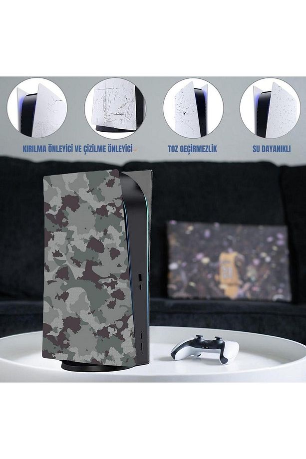 Ps5 Dijital Sürüm Uyumlu - Army Kamuflaj Desenli Konsol Faceplate Shell Covers Kapakları - 5