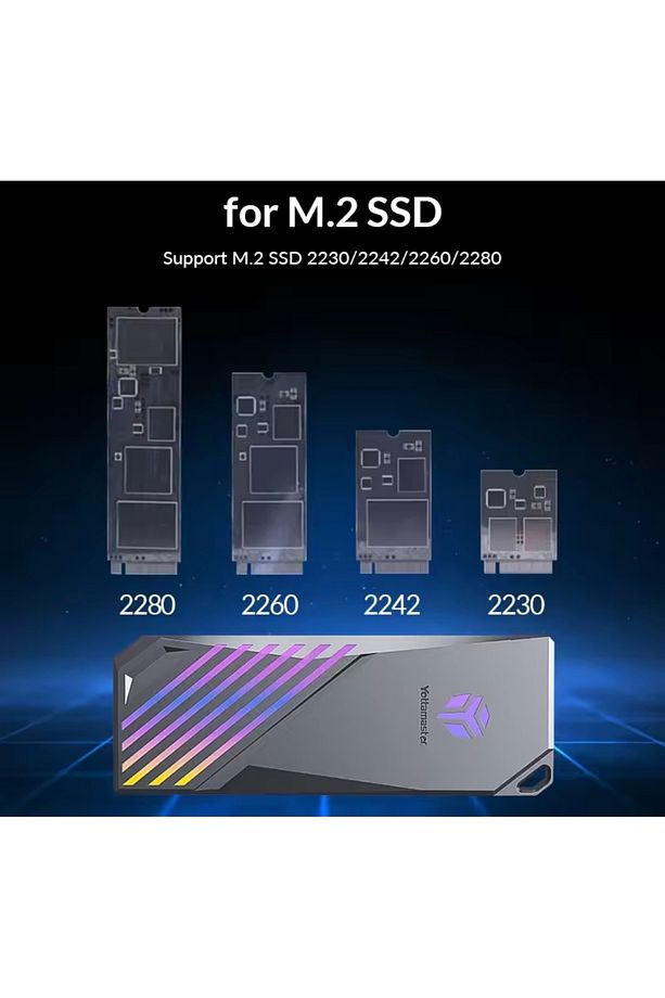 M.2 Nvme Sata Ssd Kutusu 2230/2242/2262/.2280 Çift Protokol 10Gbps Nvme 5Gbps Sata Ngff Kutusu - 3