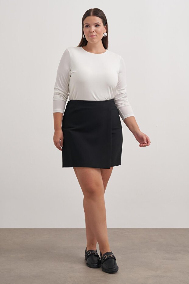 Asimetrik Şort Etek - 3