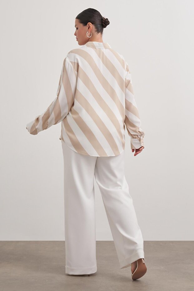 Ριγέ μπλούζα ντραπέ - 6