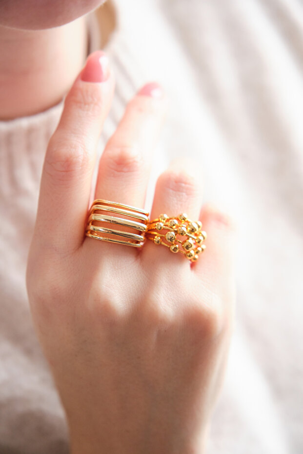 Gold Bubble Yüzük Seti - 6