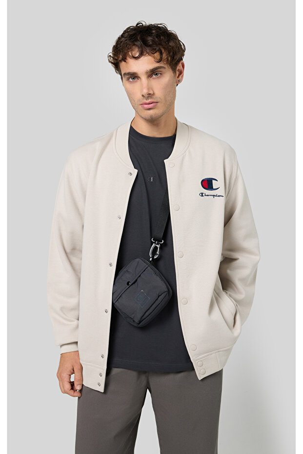 Script Shop Bomber Sweatshirt Beige Men's Jacket-220269-Es057