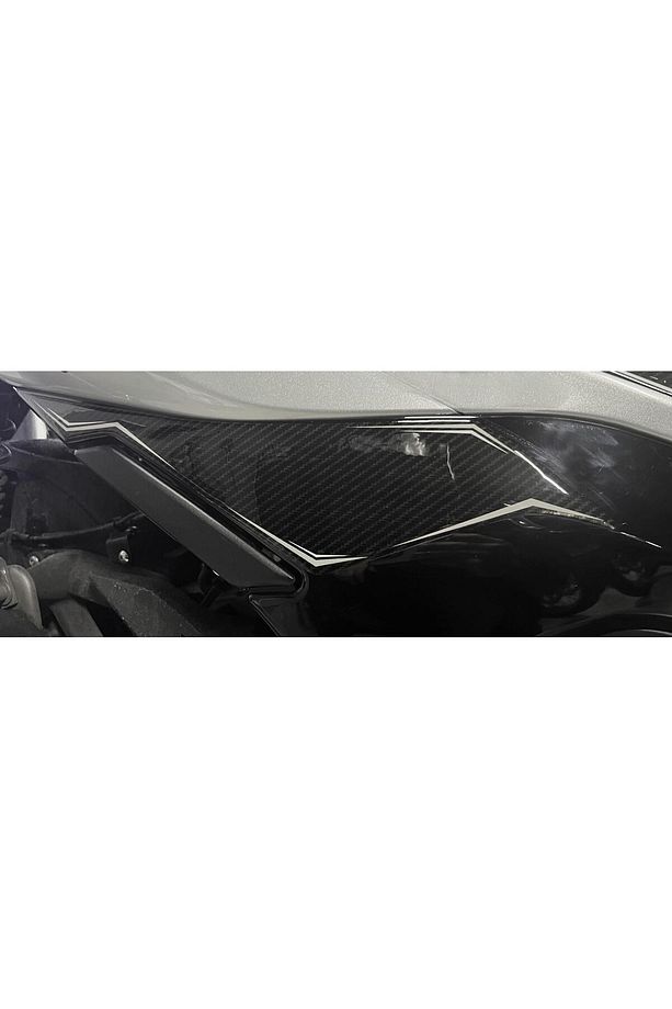 Rks RZ250S Zontes 2023-2024 Uyumlu Artçı Basamak Pad  Set Karbon Beyaz Redline Grafik - 2