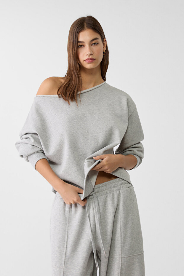 Bisiklet yaka sweatshirt - 1