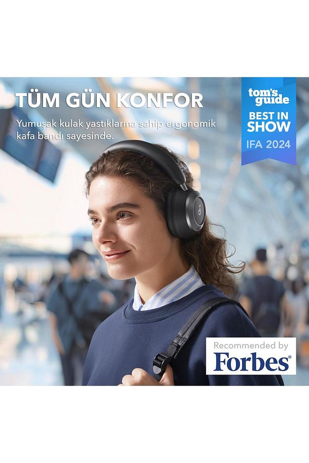 Soundcore Space One Pro Katlanabilir Kulak Üstü Bluetooth Kulaklık Siyah - A3062 - 6