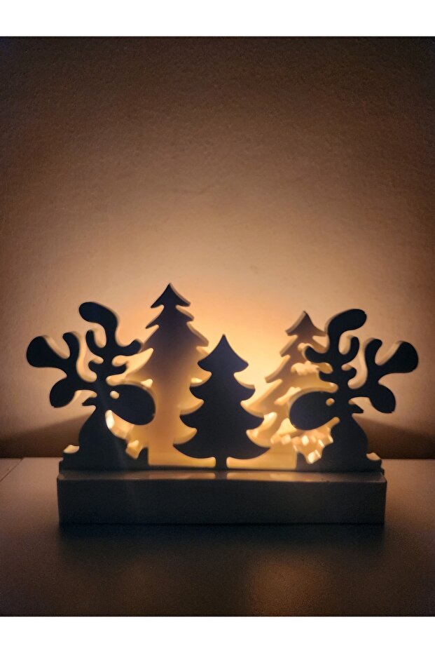 KIŞ ORMANI TEALIGHT ŞAMDAN SETİ - YILBAŞI ÖZEL ( KIRILMAZ ) - 3