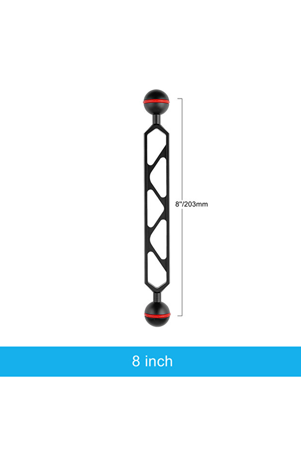 8inch Ball Arm Diving Light Double Arm System Connector Dual 1 inch Ball Head Extension for Camera T