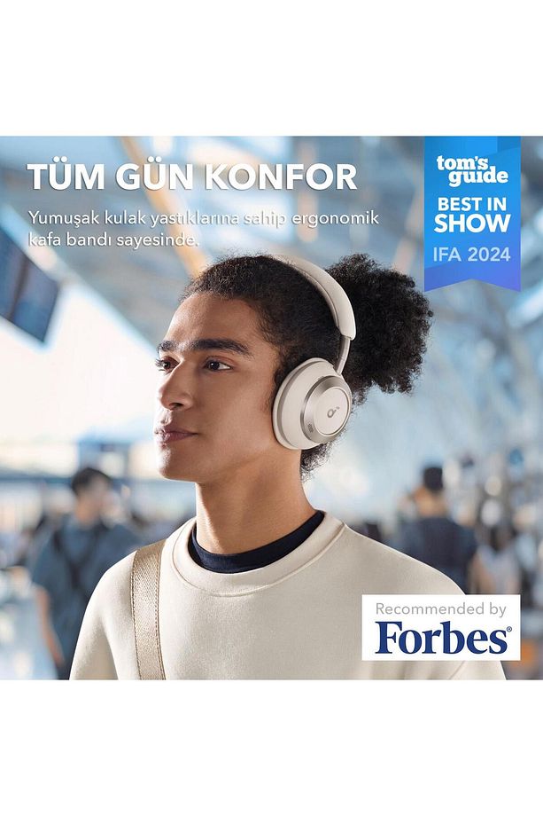Soundcore Space One Pro Katlanabilir Kulak Üstü Bluetooth Kulaklık Beyaz - A3062 - 8