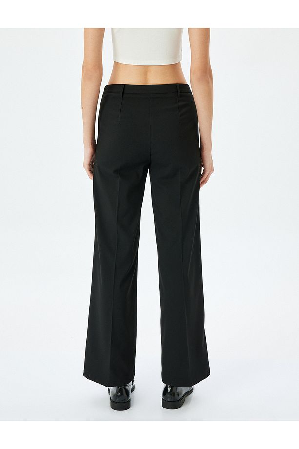 Klasik Kesim Regular Fit Düz Paça Kumaş Pantolon - 4