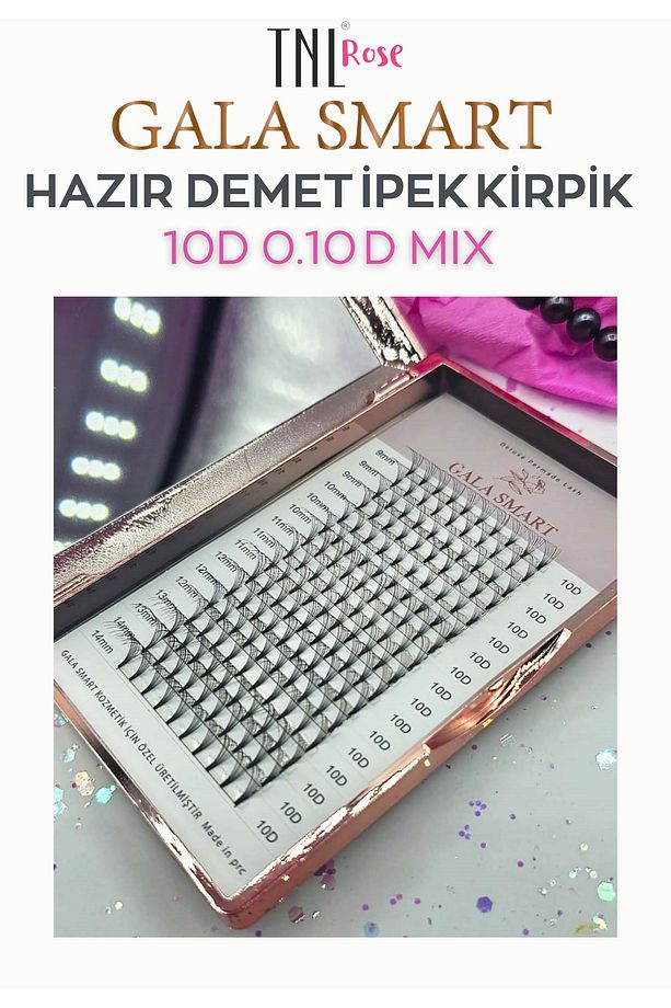 Hazır Demet İpek Kirpik 10D 0.10 D Mix - 1
