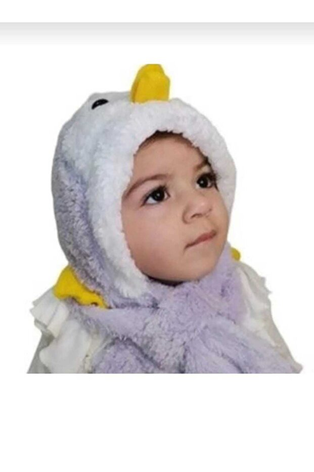 Sevimli Penguen Şapka Çocuk Şapka Bere Atkı Penguen Şapka Atkılı - 1