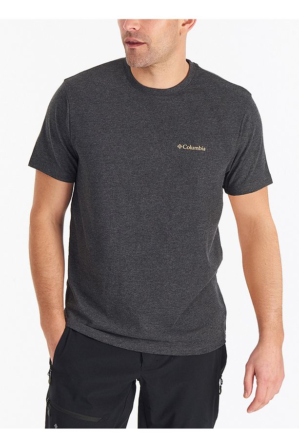 Antrasit Melanj CSC M Basic Logo Brushed Erkek Kısa Kollu T-Shirt CS0282 CSC M BASIC SM LOGO BRUSHED - 1