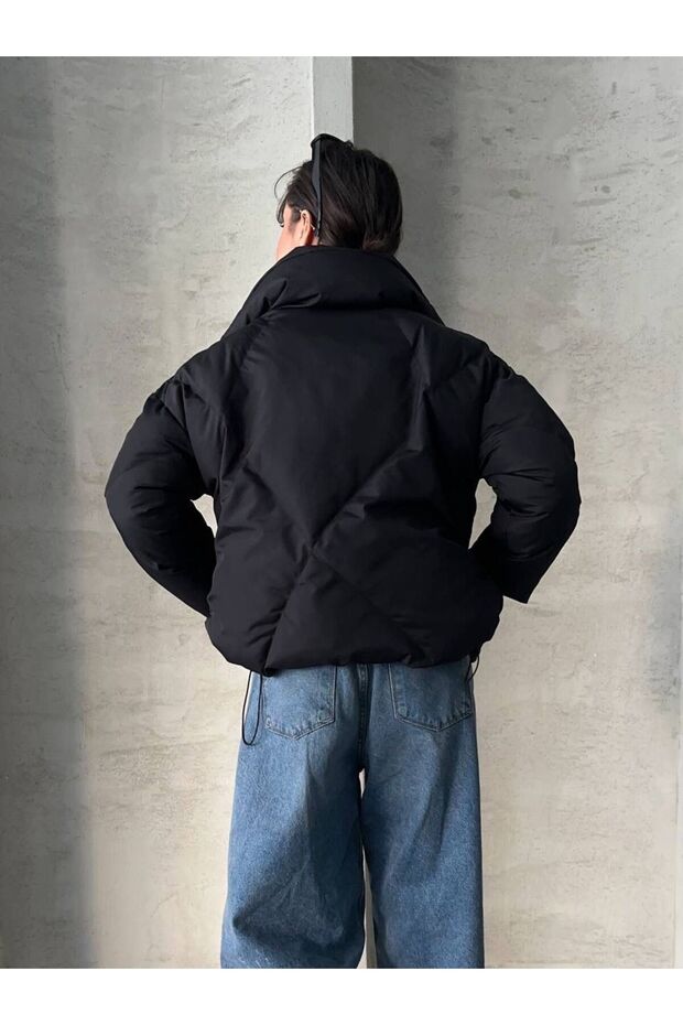 Siyah Şişme Mont - 5