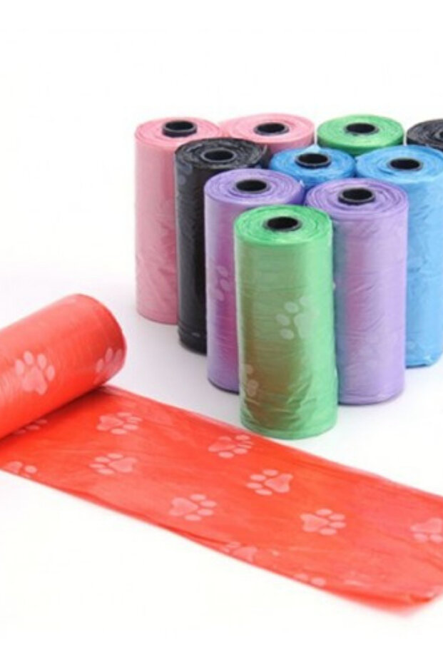 4 Rulo 60 Adet 30 CM Pati Desen Dayanıklı Köpek Kaka Poşeti | Dışkı Poşeti - 2