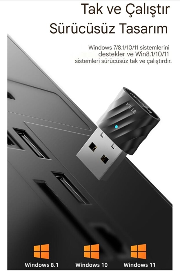 Toocki Bluetooth Adaptör 5.4 Yüksek Performans Düşük Gecikme Usb Bluetooth Adaptör 5.4 - 6
