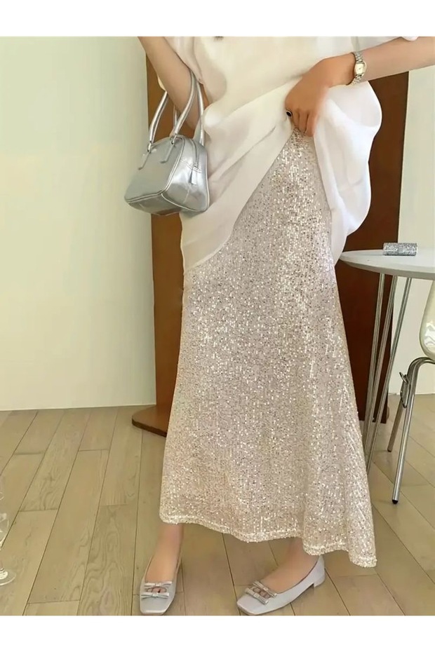 Maxi boy pullu payet etek - 2