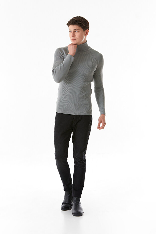 Basic Balıkçı Yaka Triko Kazak - 4