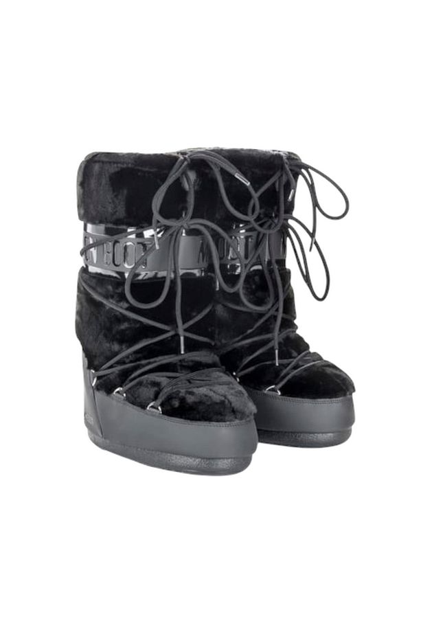 80d1408900-n001 Classic Faux Fu Kadın Siyah Kar Botu - 4