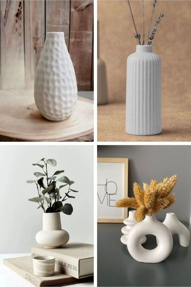 4lü Set 6 Adet Obje Armut - Minimal - Desenli - Çizgili - Vazo Dekoratif Pinterest Bohem Biblo - 1