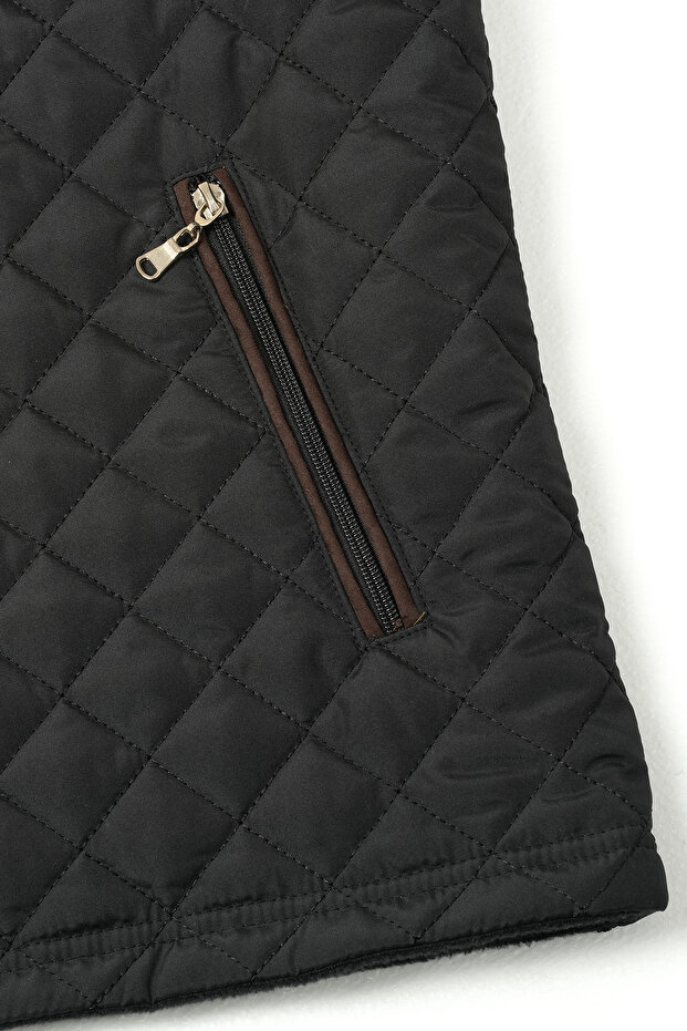 SİYAH BİYELİ KAPİTONE YELEK - 4