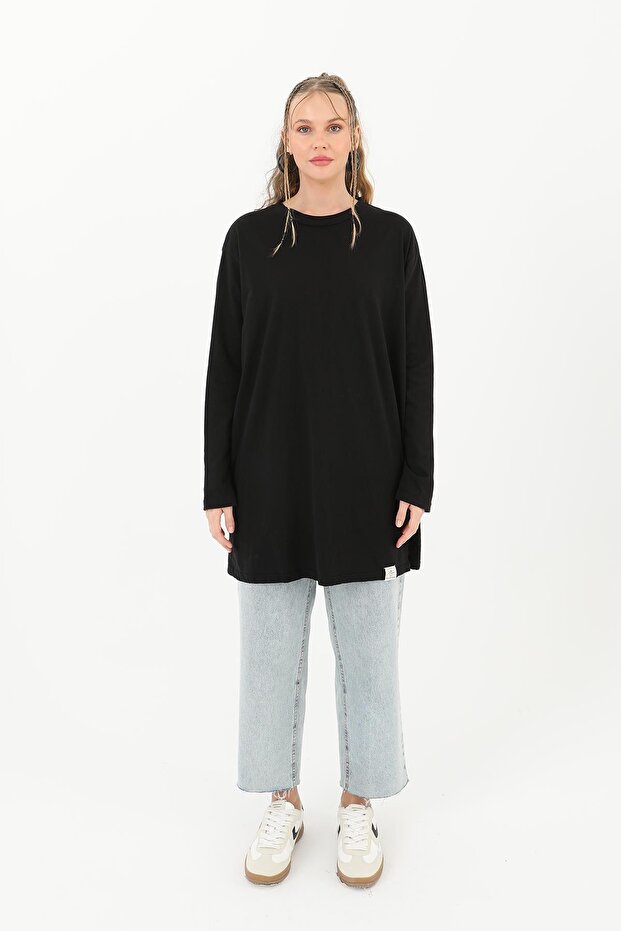 Kadın Basic Tunik - 30726TUN - BLACK - 2