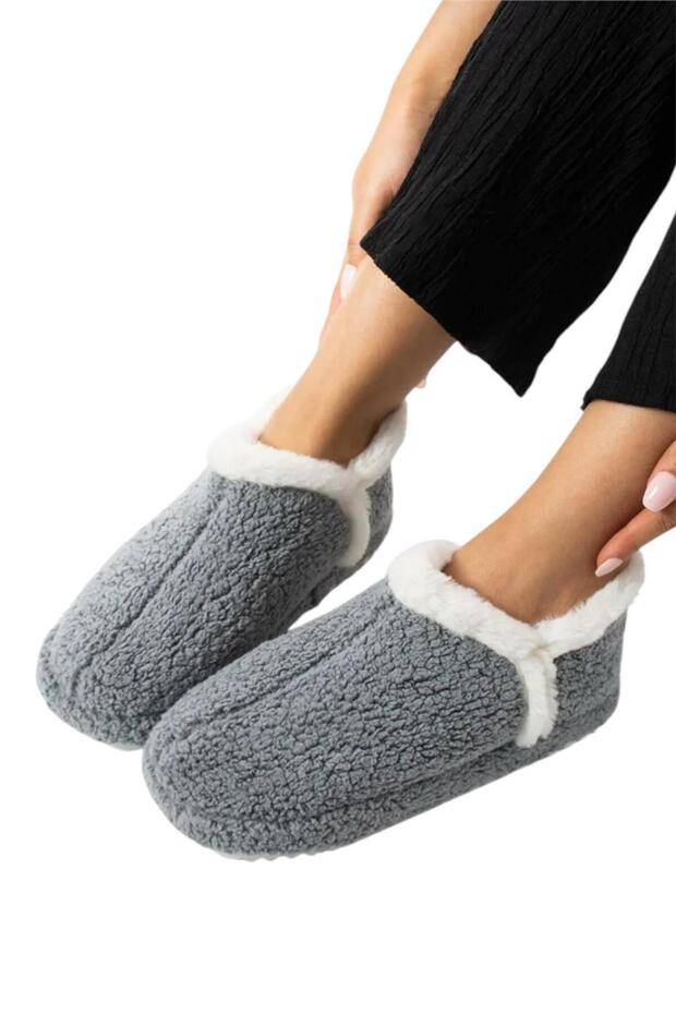 Kadın Panduf | Ev Botu | Ev Ayakkabısı Eva Kalın Hafif Kaymaz Taban GRİ - 4