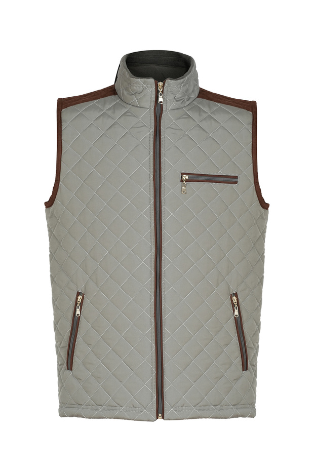 GRİ BİYELİ KAPİTONE YELEK - 1