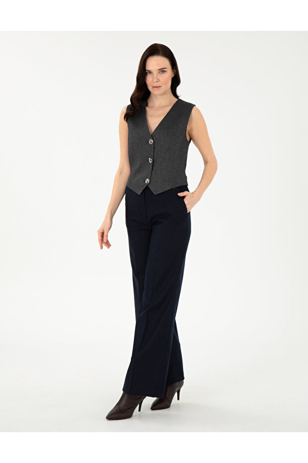 Navy Blue Fabric Trousers 50290989 -Vr033