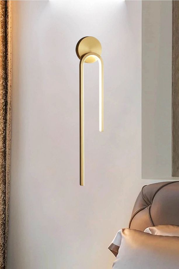 Modern Tekli Gold Kablosuz Led Pilli Aplik Duvar Aplik Ve Iç Mekan Aplik - 1