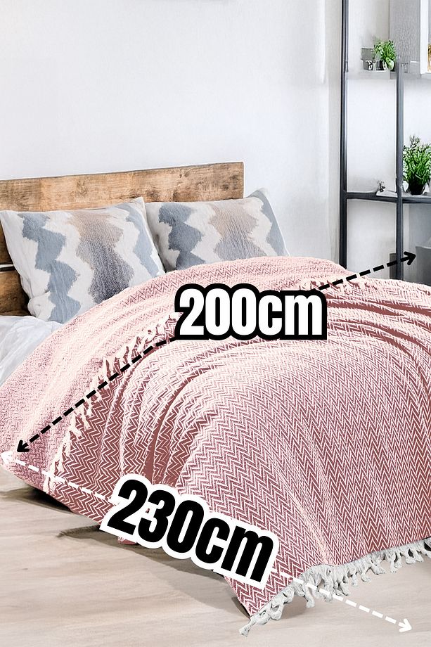 Zigzag Yatak Örtüsü 200x230cm | Battaniye | Kanepe Çekyat Örtüsü - 2