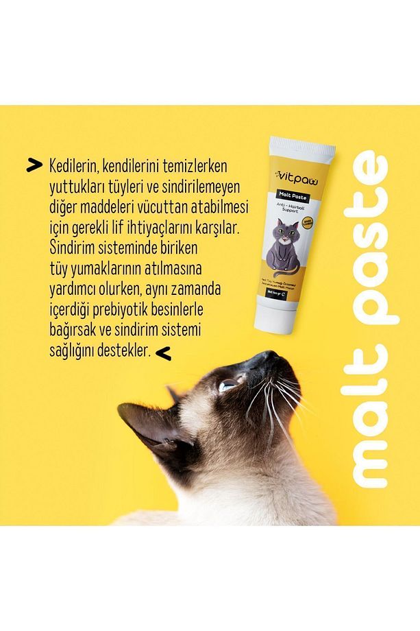 Malt Paste 100 Gr.(KEDİLER IÇİN KUSMA VE TÜY YUMAĞI OLUŞUMU ÖNLEYİCİ MALT MACUN) Kedi Malt - 7