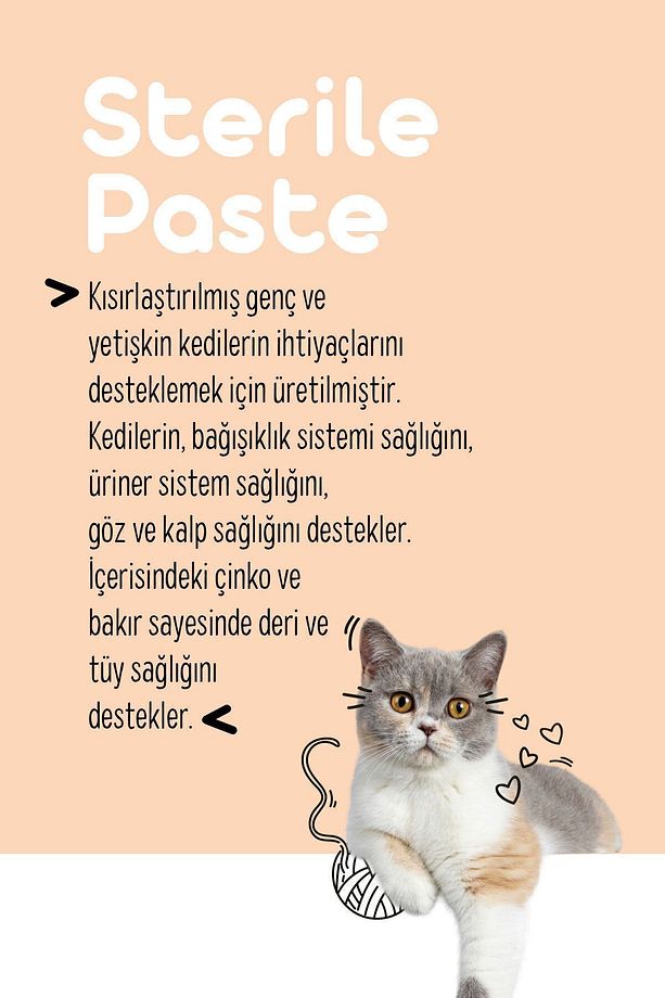 Sterile Paste 100 Gr.(KISIRLAŞTIRILMIŞ KISIR KEDİLER IÇİN MULTİVİTAMİN VE MİNARELLİ MALT MACUN) - 7