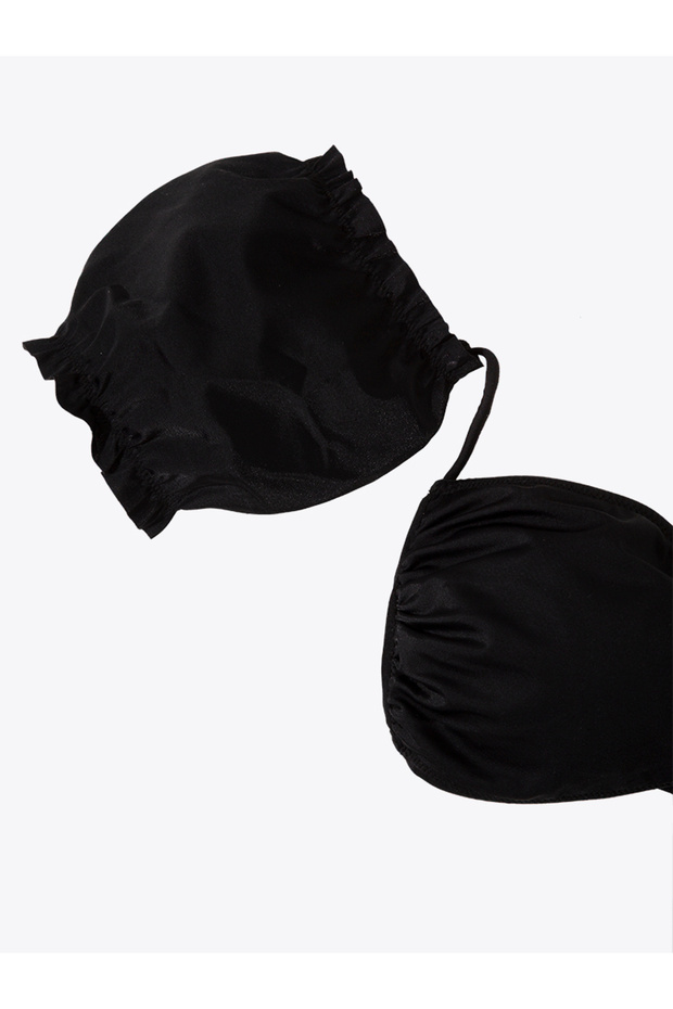 Kollu Siyah Bikini Üstü - Siyah - 7